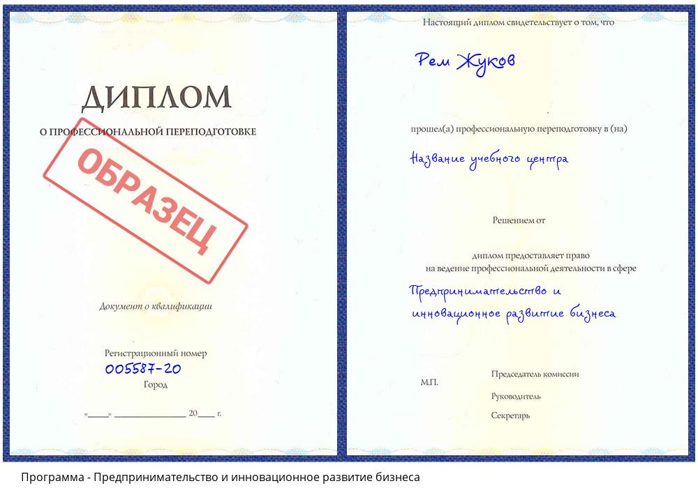 Предпринимательство и инновационное развитие бизнеса Котлас
