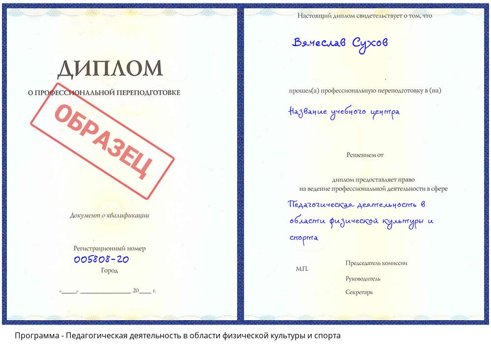 Педагогическая деятельность в области физической культуры и спорта Котлас